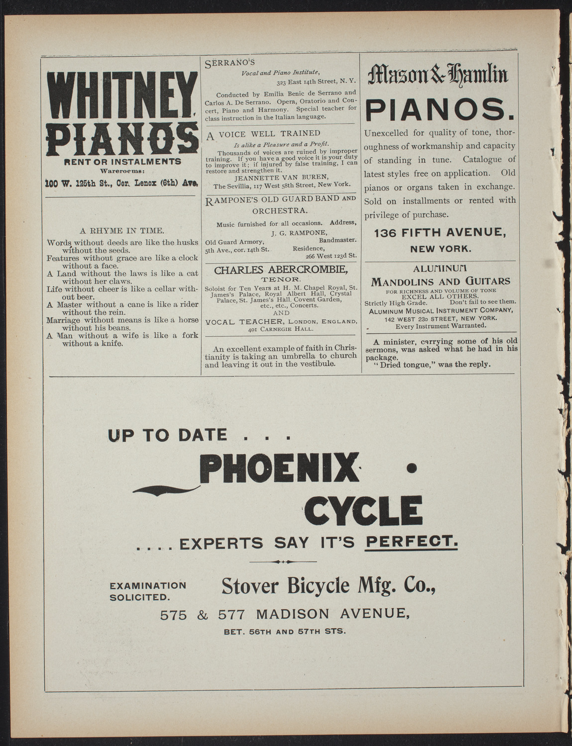 Saturday Morning Conferences on Comparative Literature, March 20, 1897, program page 2