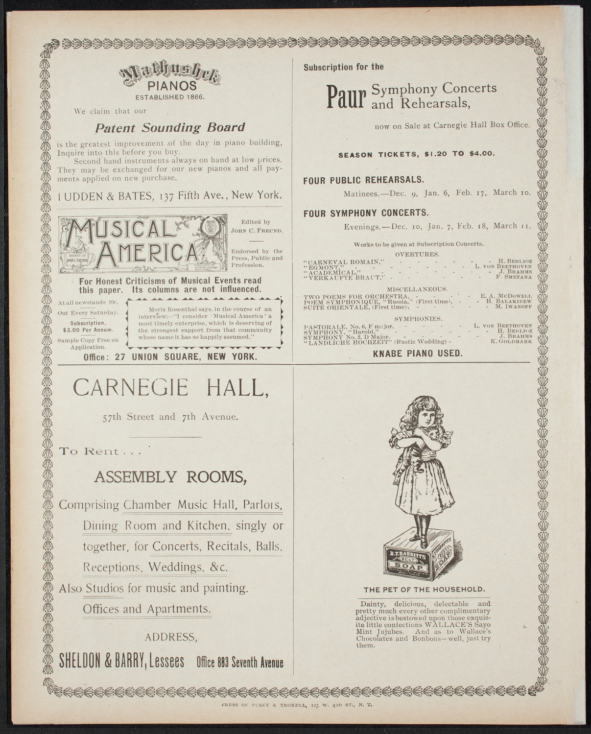 Oratorio Society of New York, December 3, 1898, program page 8