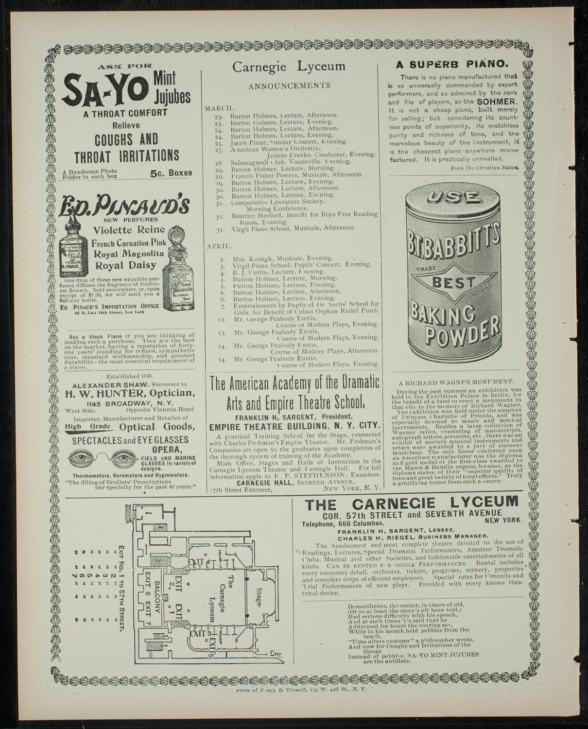 Burton Holmes Travelogue: Round About Paris, March 22, 1900, program page 4