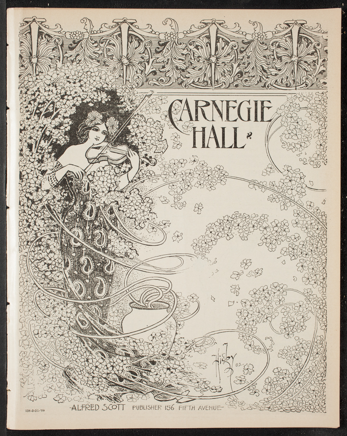 Gustav Mahler and New York Philharmonic, March 31, 1909, program page 1