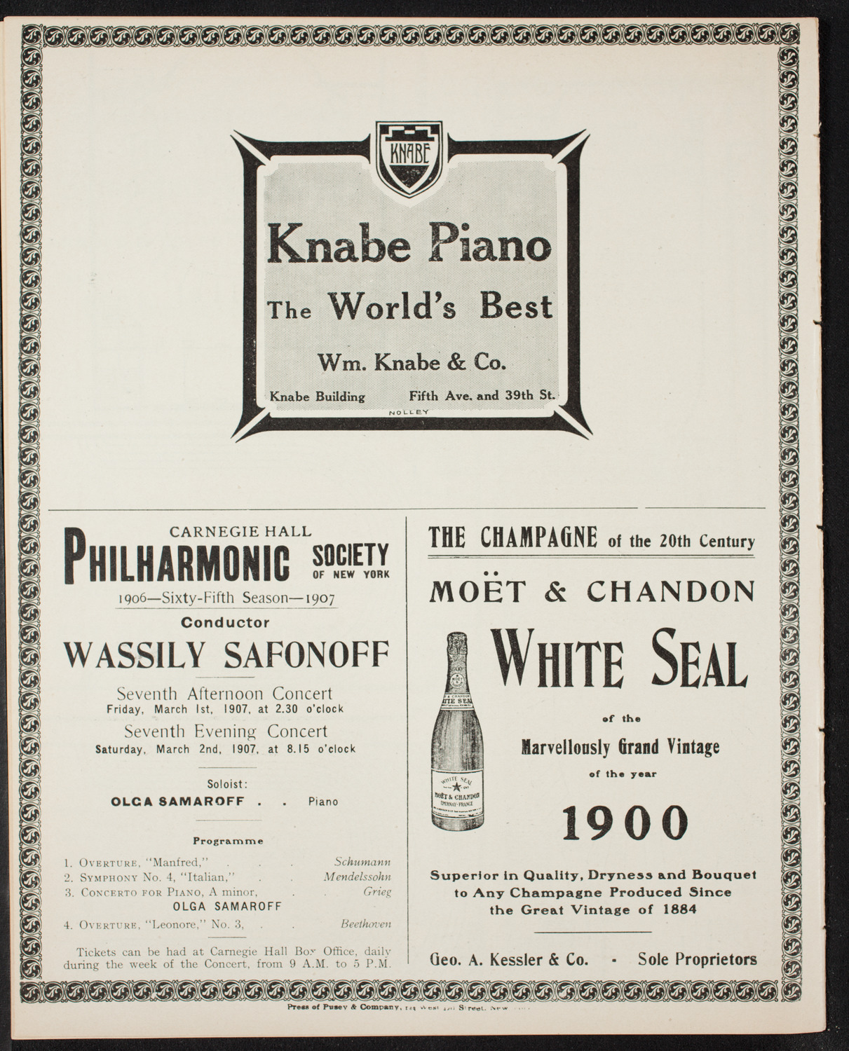 Volpe Symphony Society of New York, February 10, 1907, program page 12