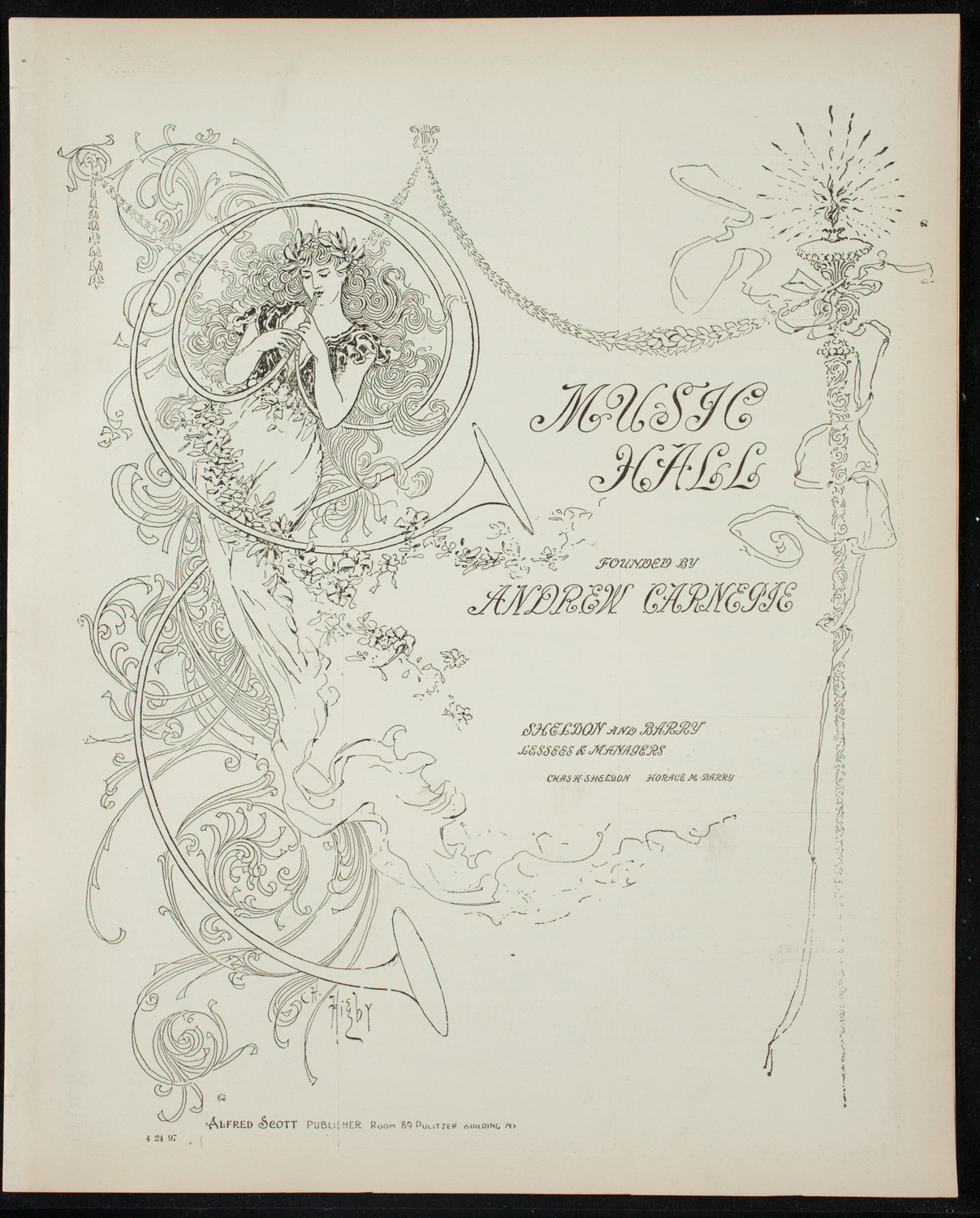 Teresa Carreño, Piano, April 24, 1897, program page 1