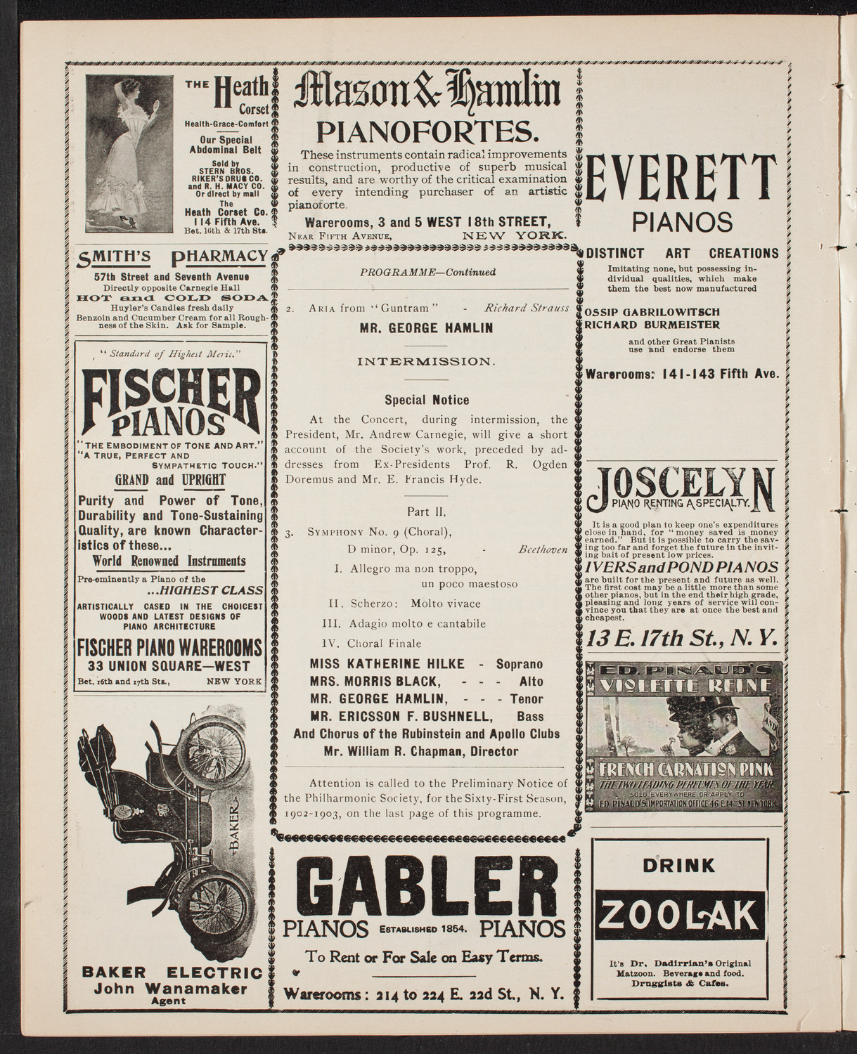 New York Philharmonic, April 4, 1902, program page 8