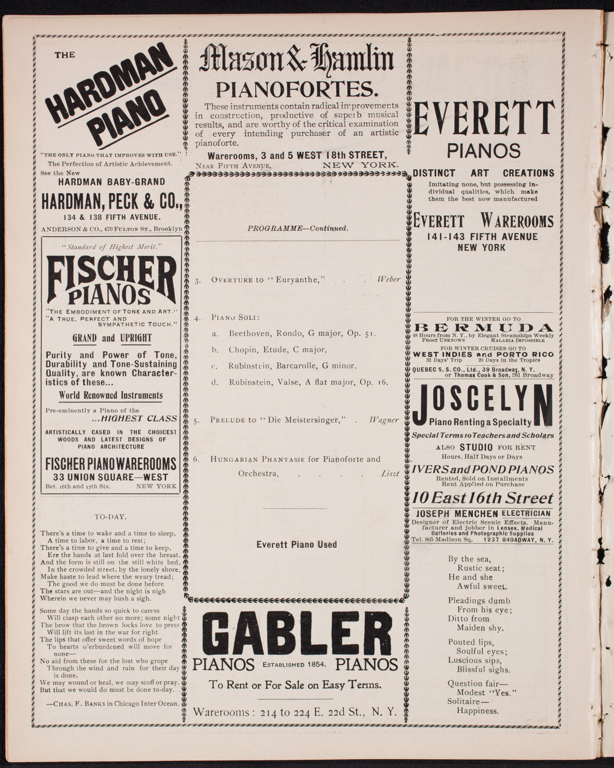 Ossip Gabrilowitsch, Piano, with Orchestra, November 12, 1900, program page 6
