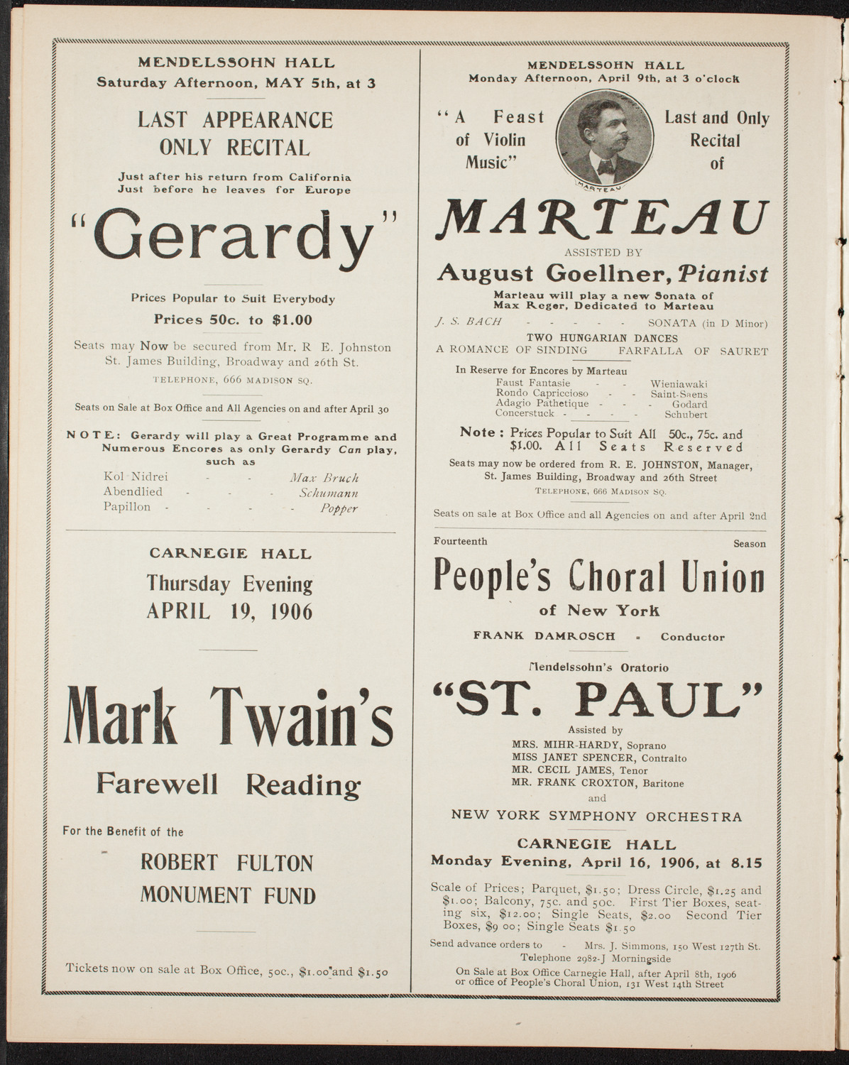 New Music Society of America, April 2, 1906, program page 10