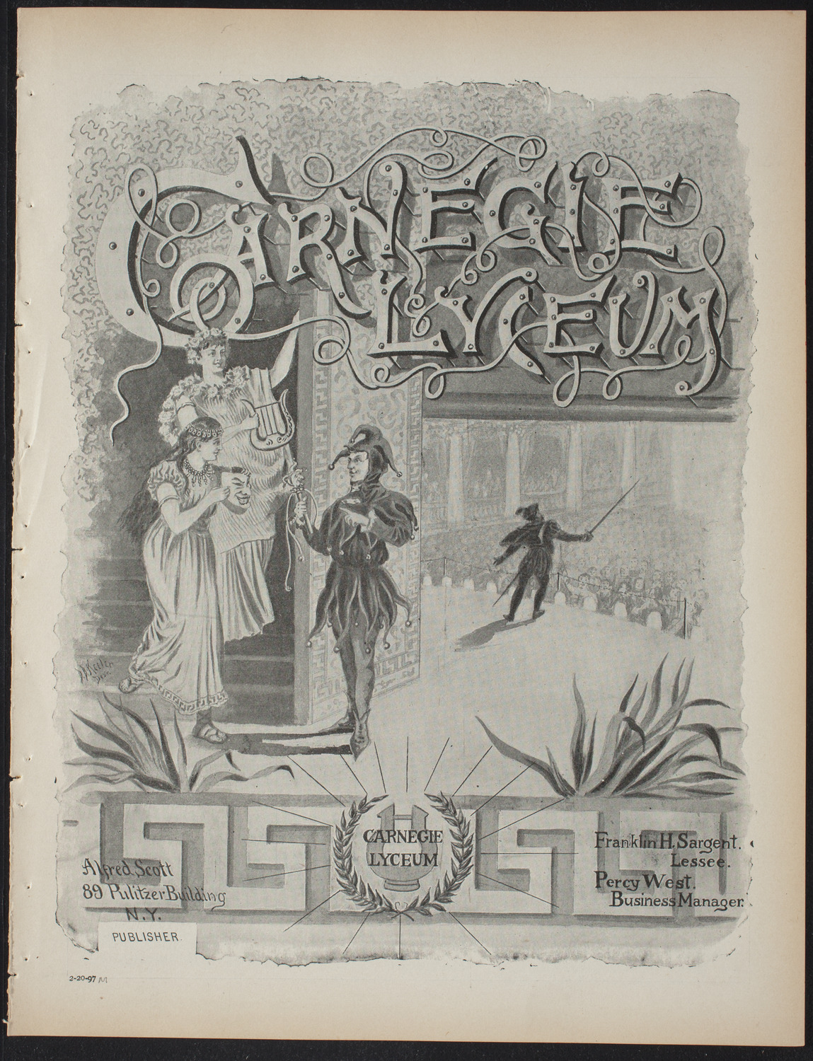 Saturday Morning Conferences on Comparative Literature, February 20, 1897, program page 1