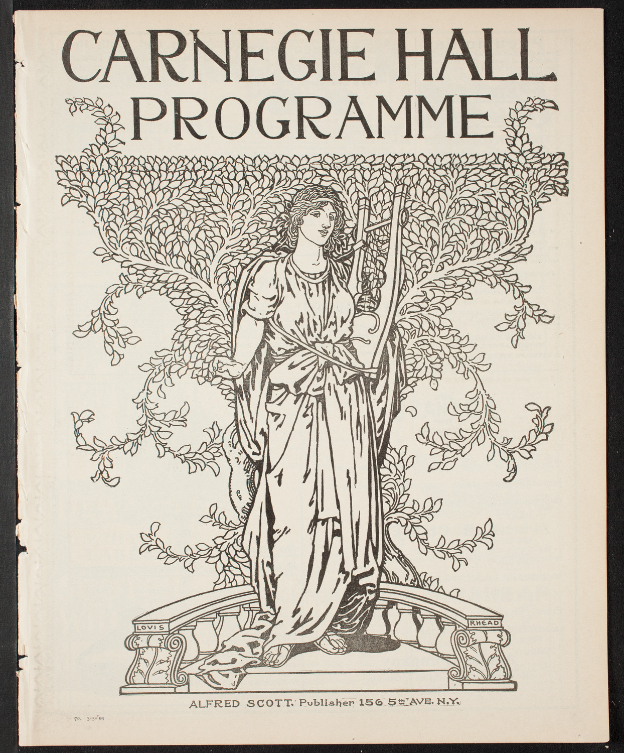 New York Philharmonic, March 5, 1904, program page 1