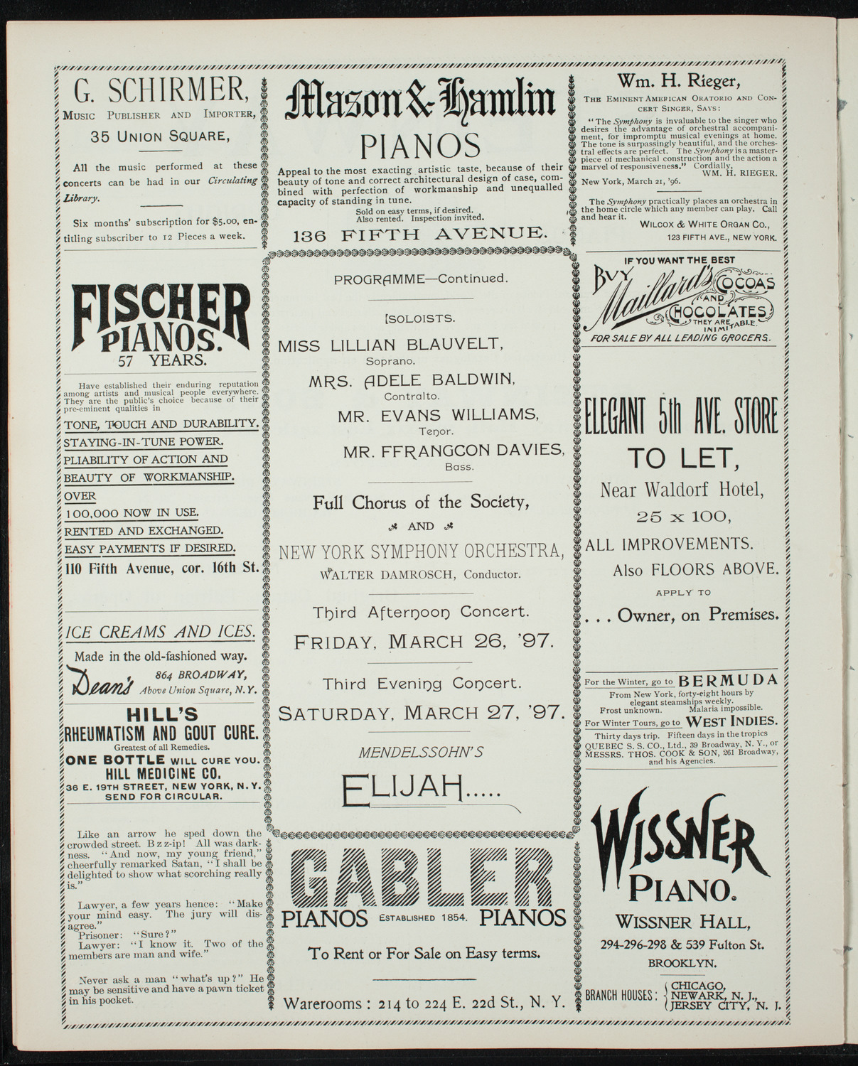 Oratorio Society of New York, December 29, 1896, program page 6