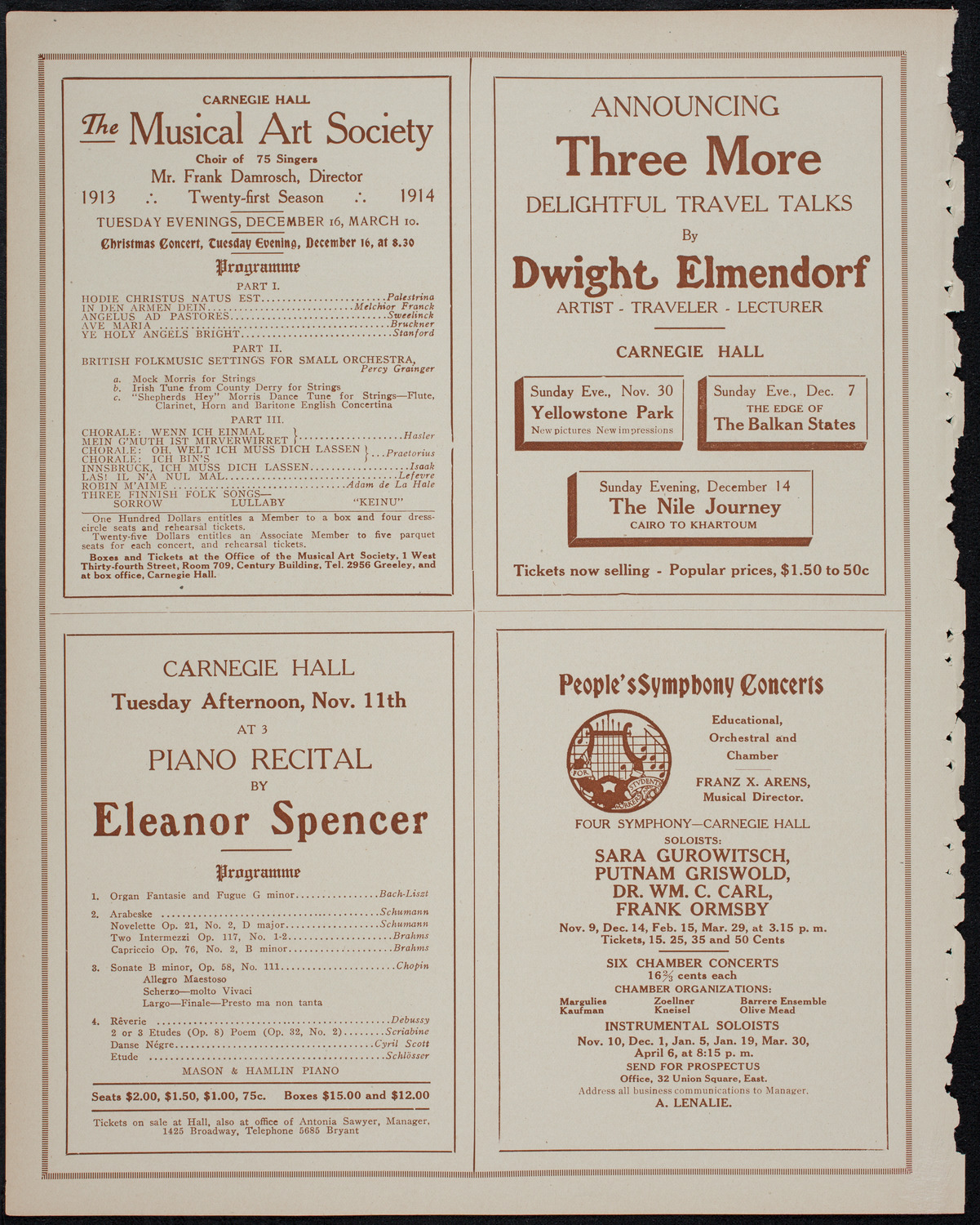 Elmendorf Lecture: Southern India, November 3, 1913, program page 8