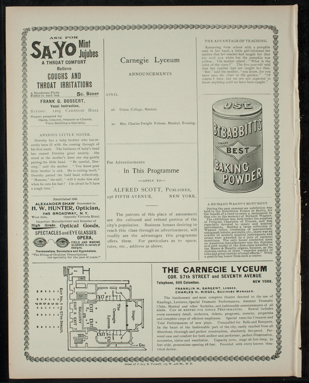 Grand Vaudeville Performance Given by Students of Arnetta Wood School of Vaudeville and Elocution, April 27, 1900, program page 4