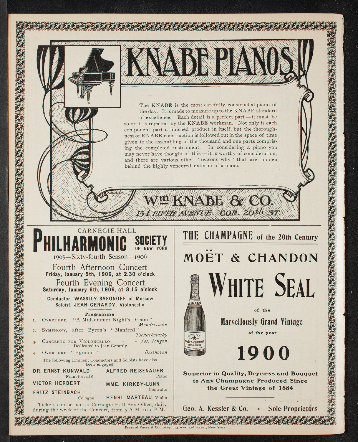 Russian Symphony Society of New York, December 31, 1905, program page 12