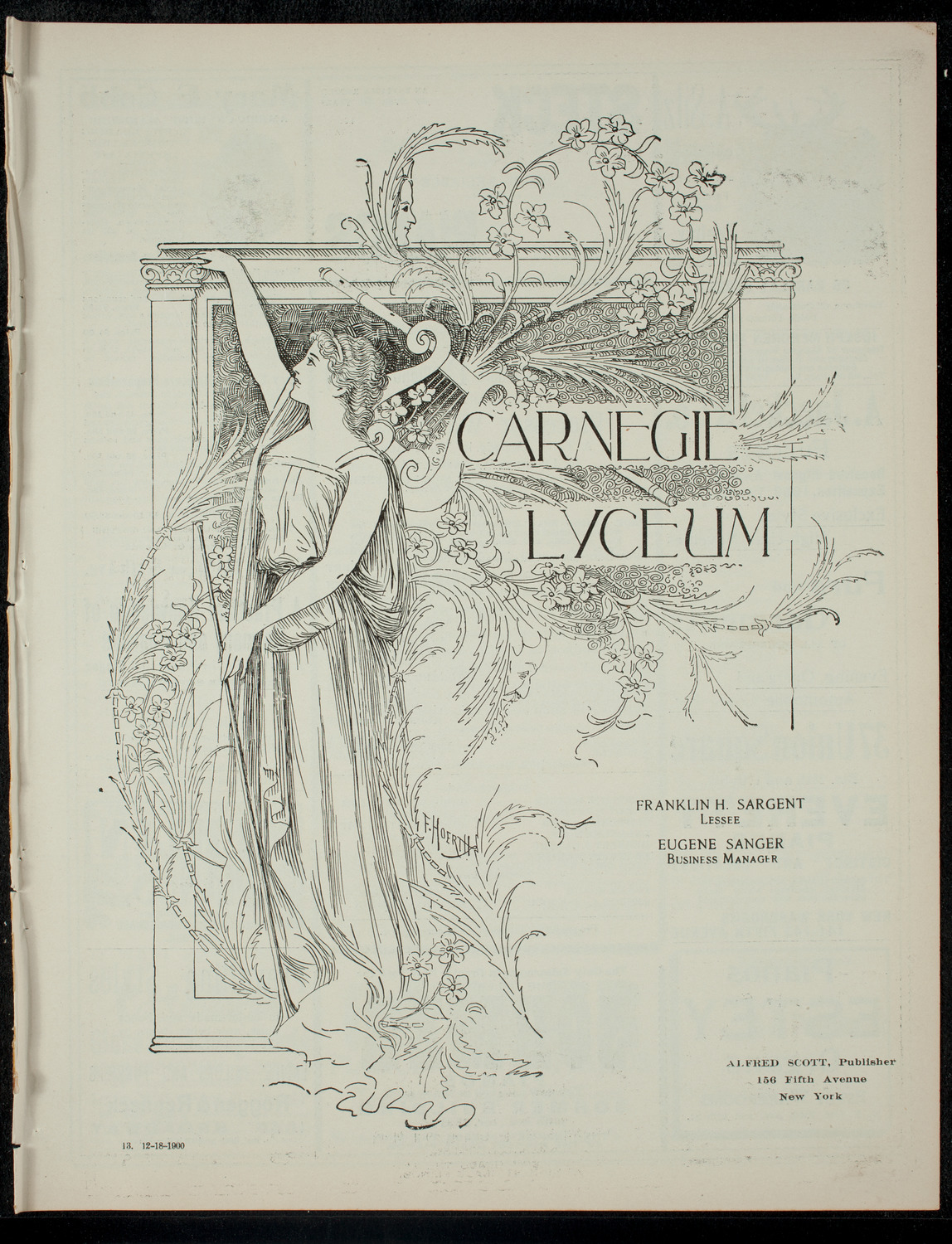 Columbia Sophomore Dramatic Society, December 18, 1900, program page 1