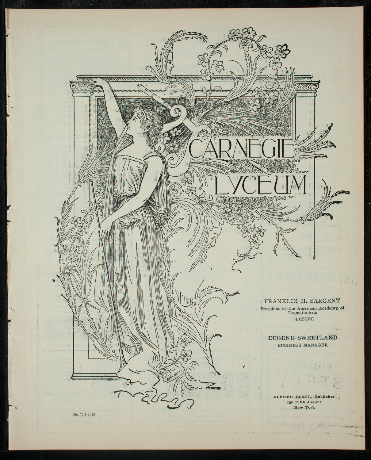 Shaaray Tefila Sunday School and Young People's Association Purim Entertainment, March 21, 1903, program page 1
