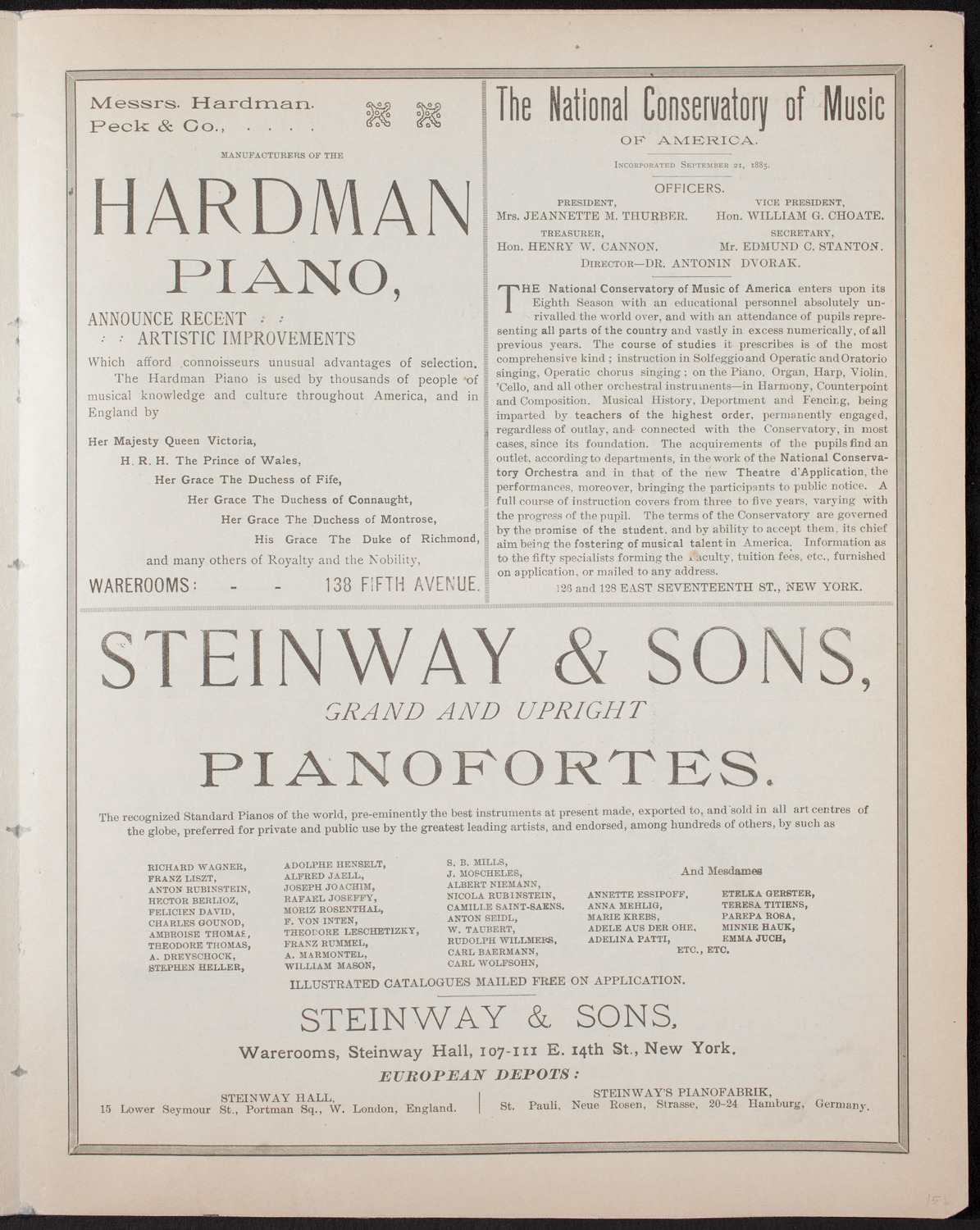 Sousa's Grand Concert Band, January 23, 1893, program page 5