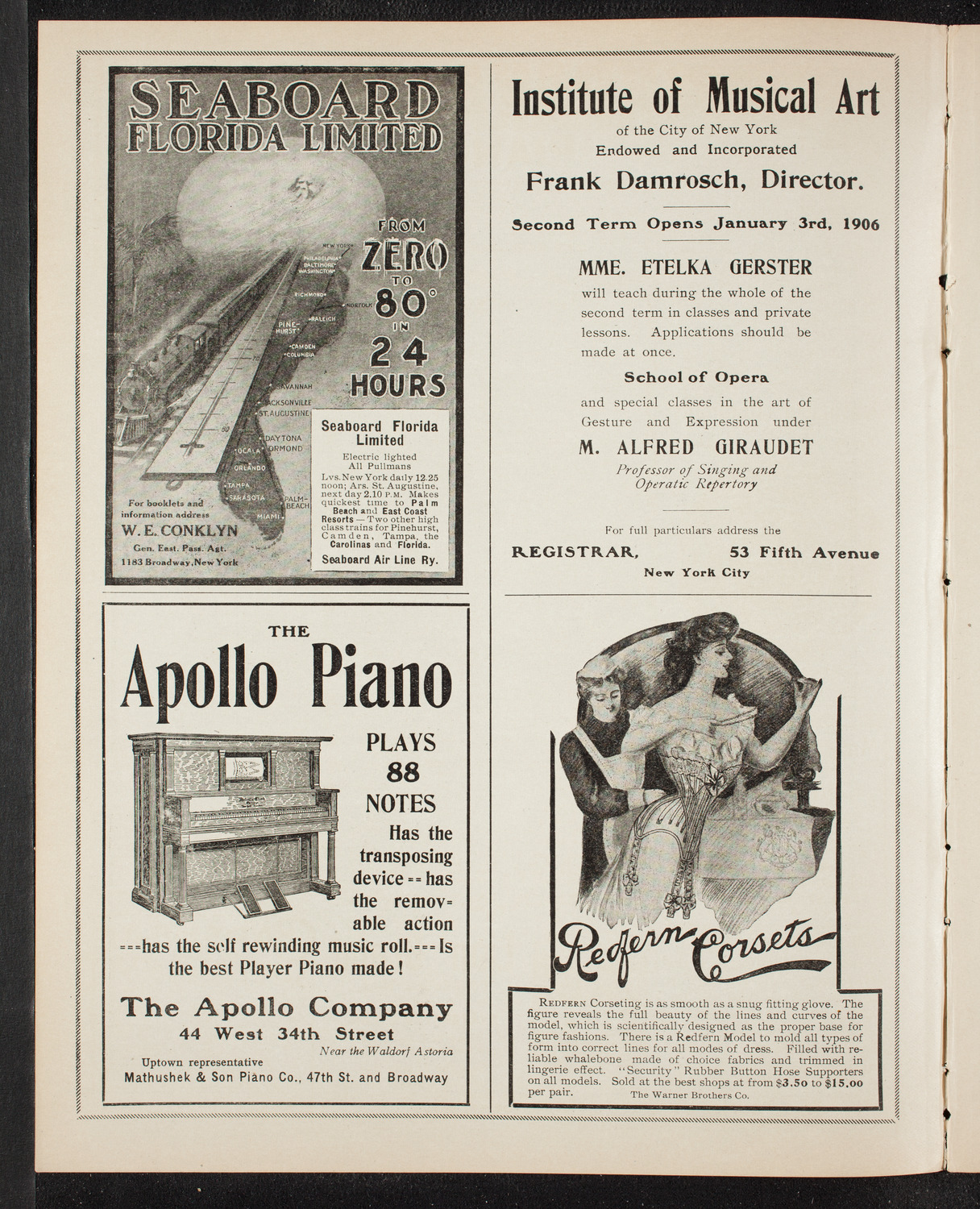 Boston Symphony Orchestra, January 13, 1906, program page 2