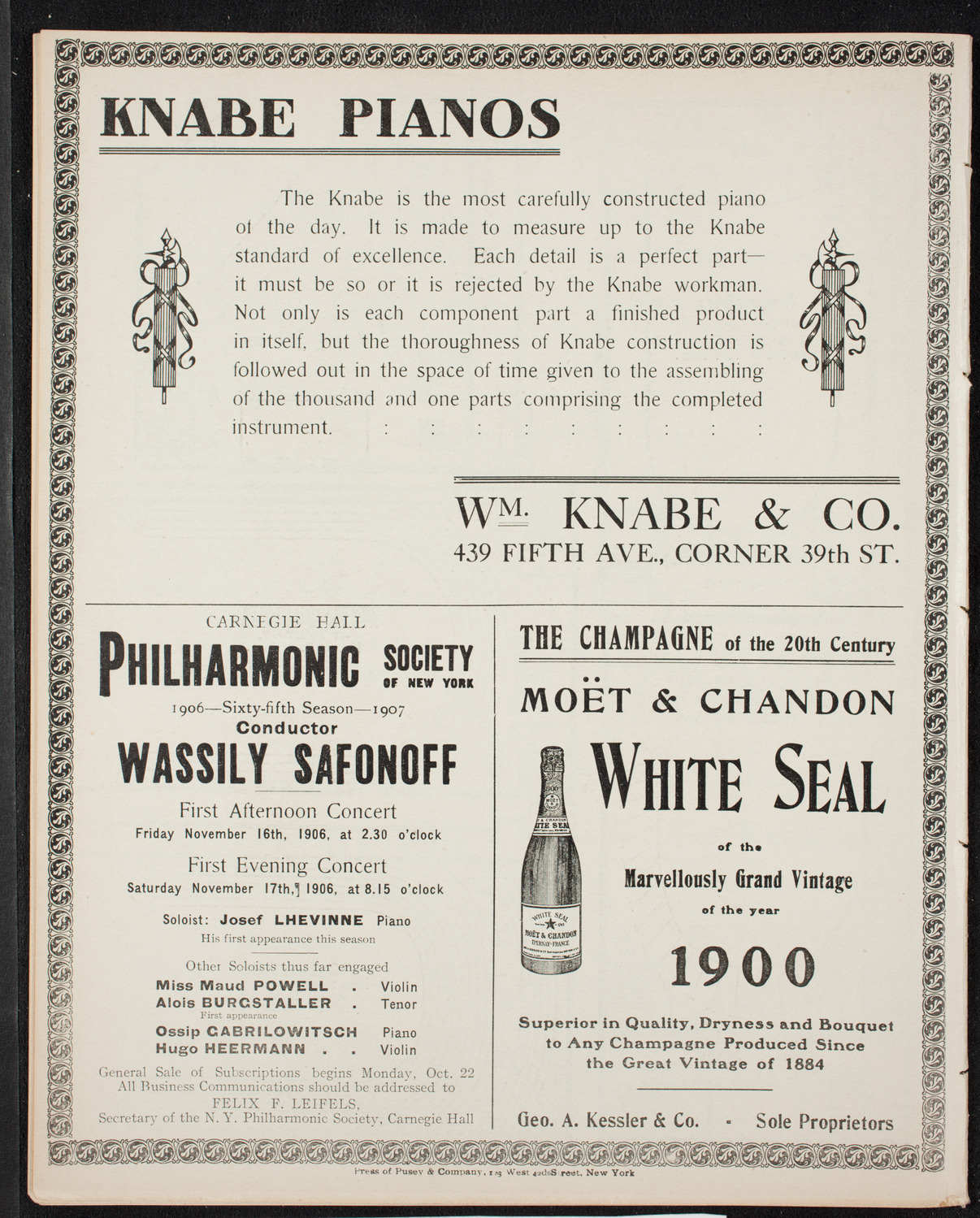 Boston Symphony Orchestra, November 10, 1906, program page 14