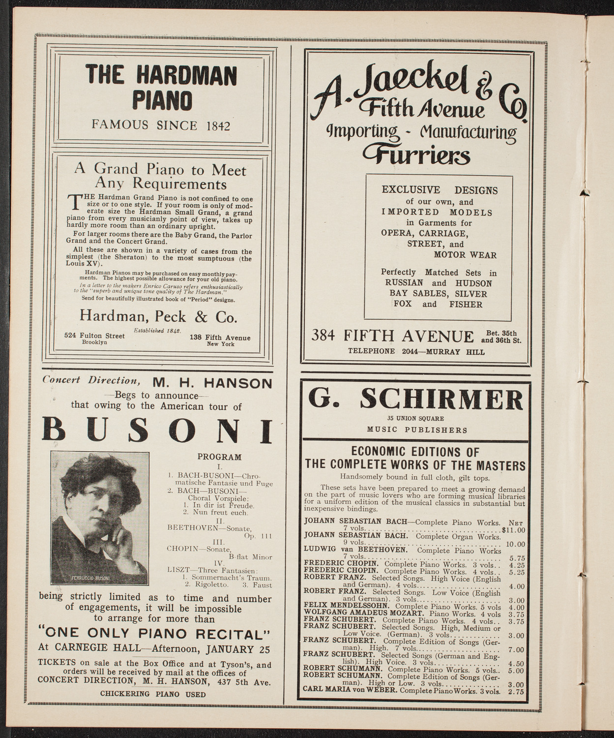 Boston Symphony Orchestra, January 13, 1910, program page 8