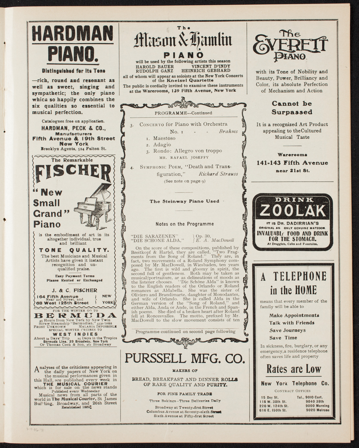 New York Symphony Orchestra, March 4, 1906, program page 7
