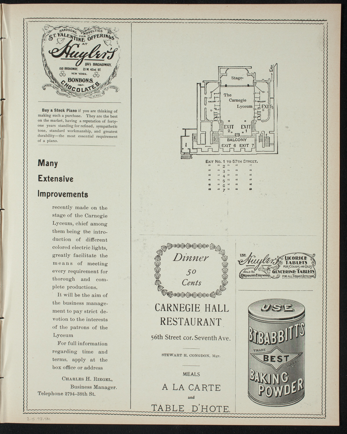 Comparative Literature Society Saturday Morning Conference, February 5, 1898, program page 7