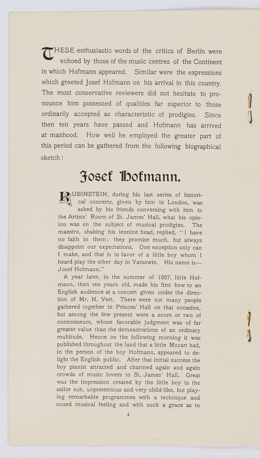 Josef Hofmann, 1898