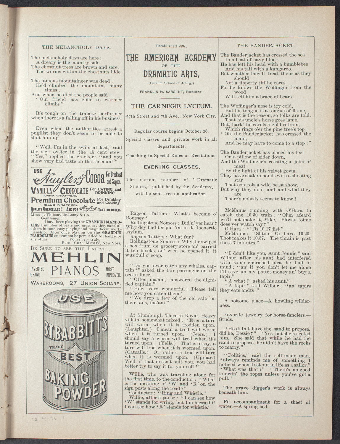 A.K. Virgil: Demonstrating Results from the Correct Use of the Virgil Practice, December 4, 1896, program page 7