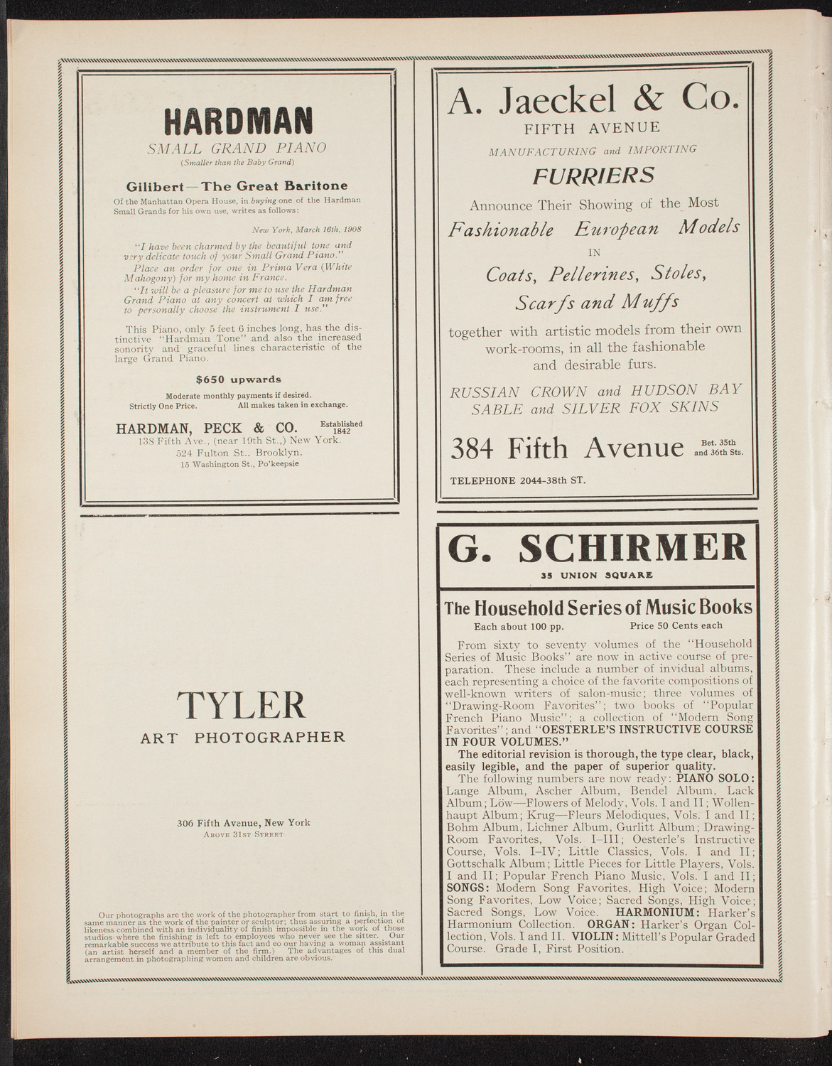 New York College of Music and New York German Conservatory of Music Faculty Concert, October 18, 1908, program page 8