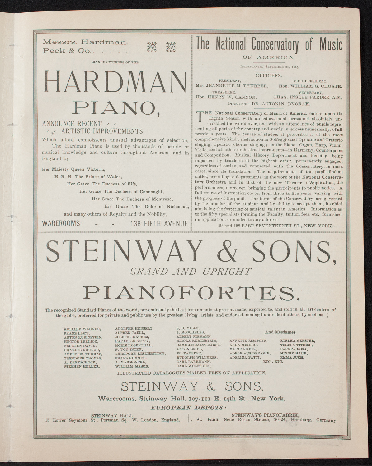 Oratorio Society of New York, April 7, 1893, program page 5