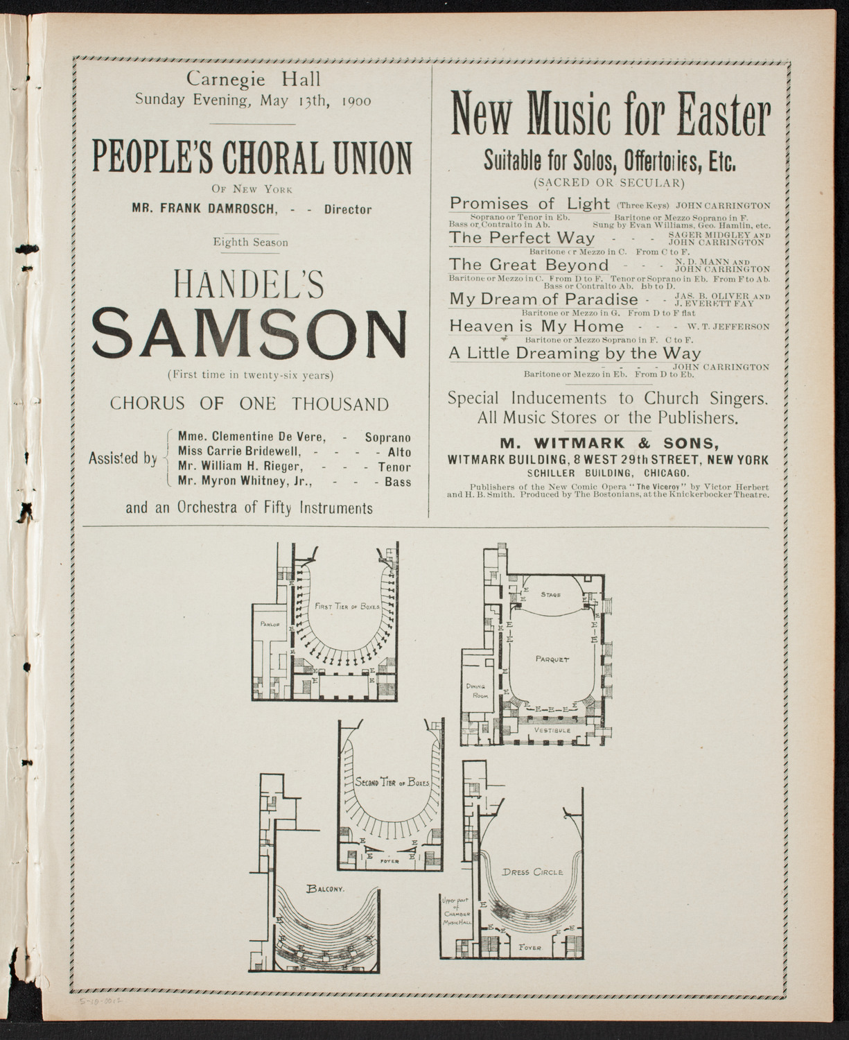 Concert by the People's Singing Classes and Orchestral Rehearsal of People's Choral Union, May 10, 1900, program page 3