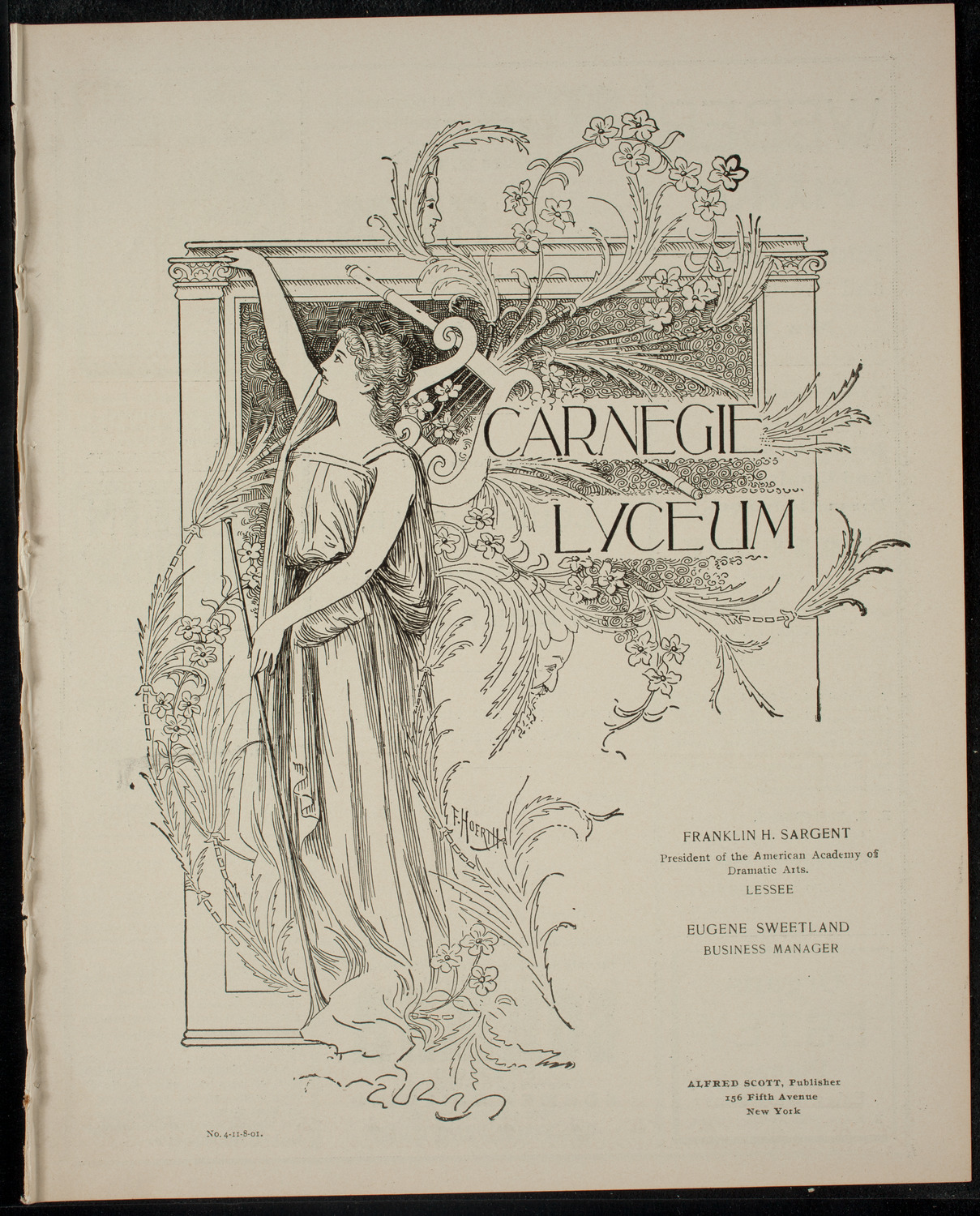 Recital of Compositions of Louis V. Saar, November 8, 1901, program page 1