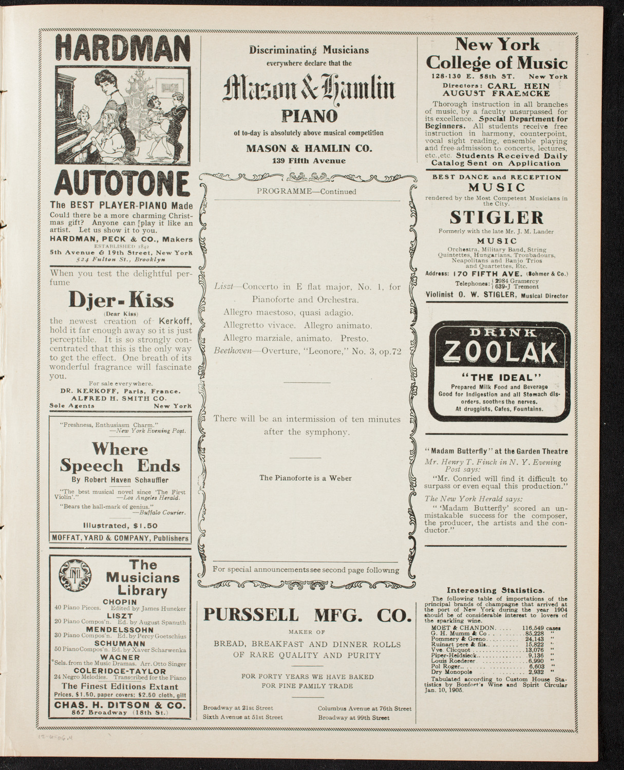 Boston Symphony Orchestra, December 6, 1906, program page 7