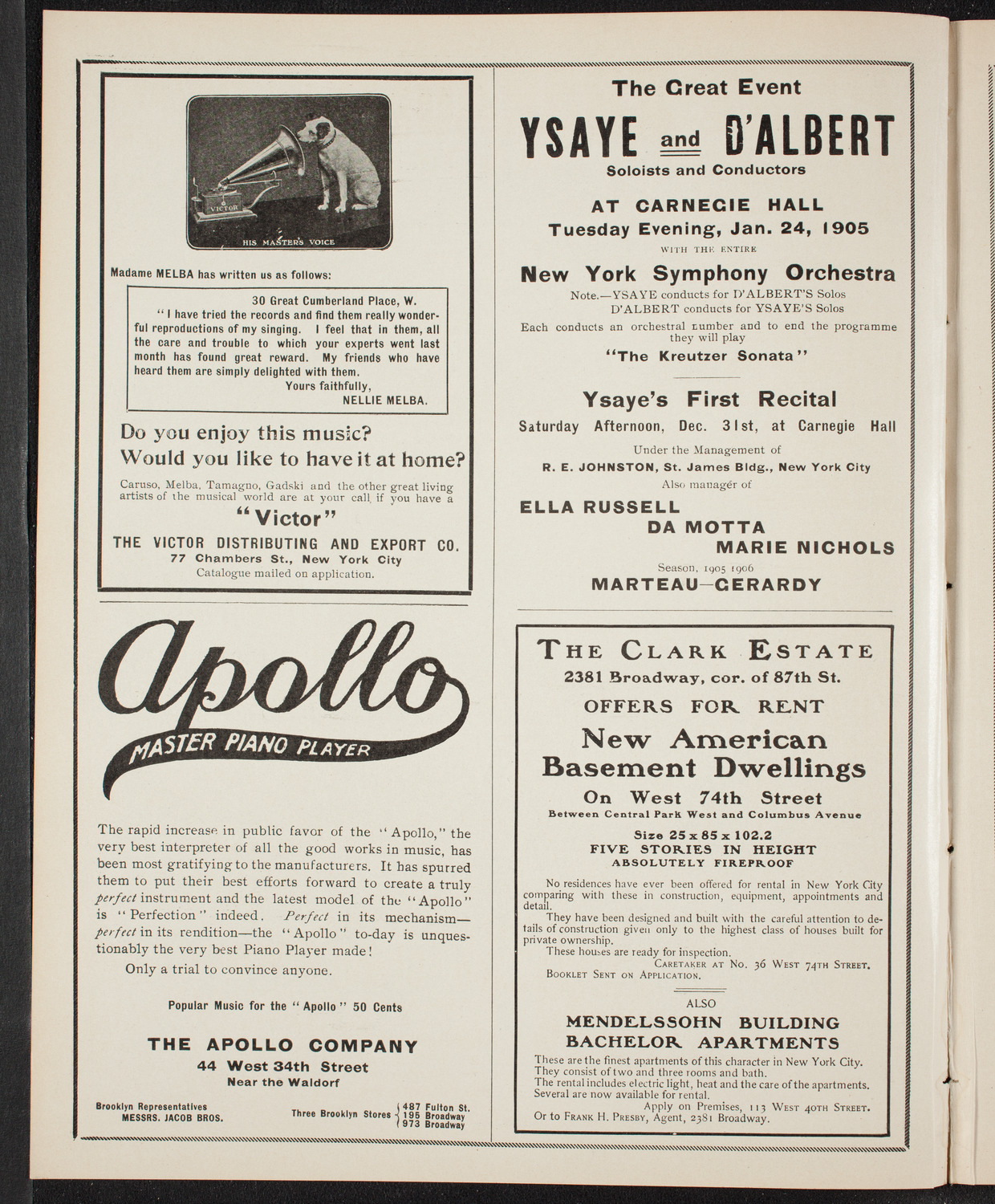 Josef Hofmann, Piano, November 19, 1904, program page 2