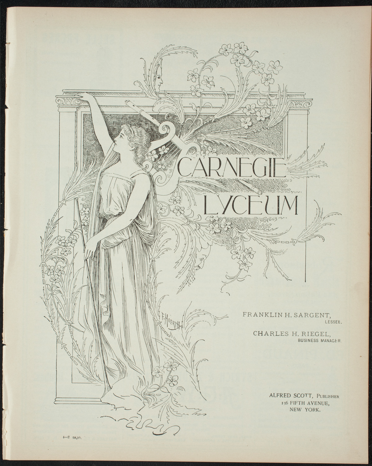 Comparative Literature Society Saturday Morning Conference, April 2, 1898, program page 1