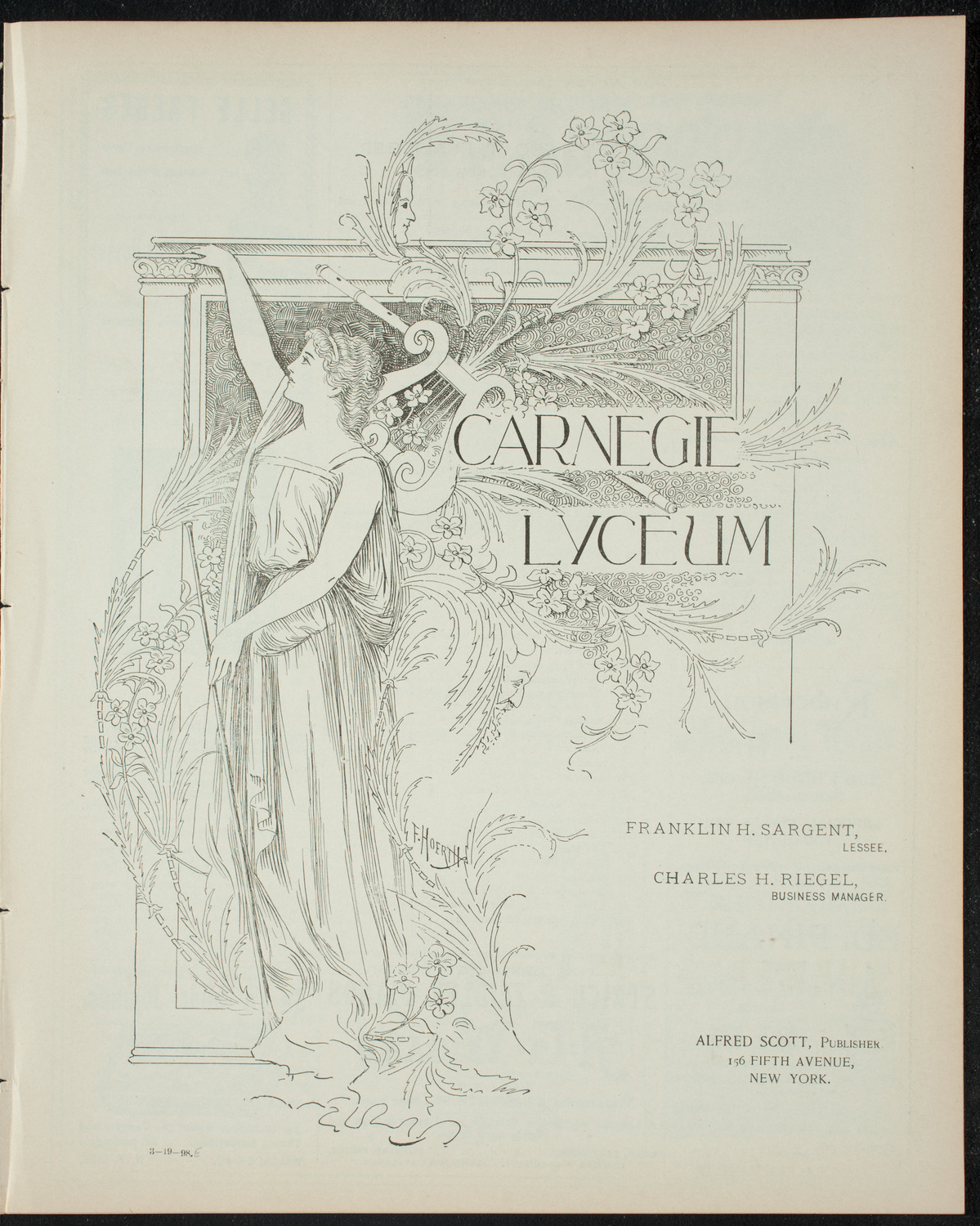 Club Lirico-Dramatico Cubano, March 19, 1898, program page 1