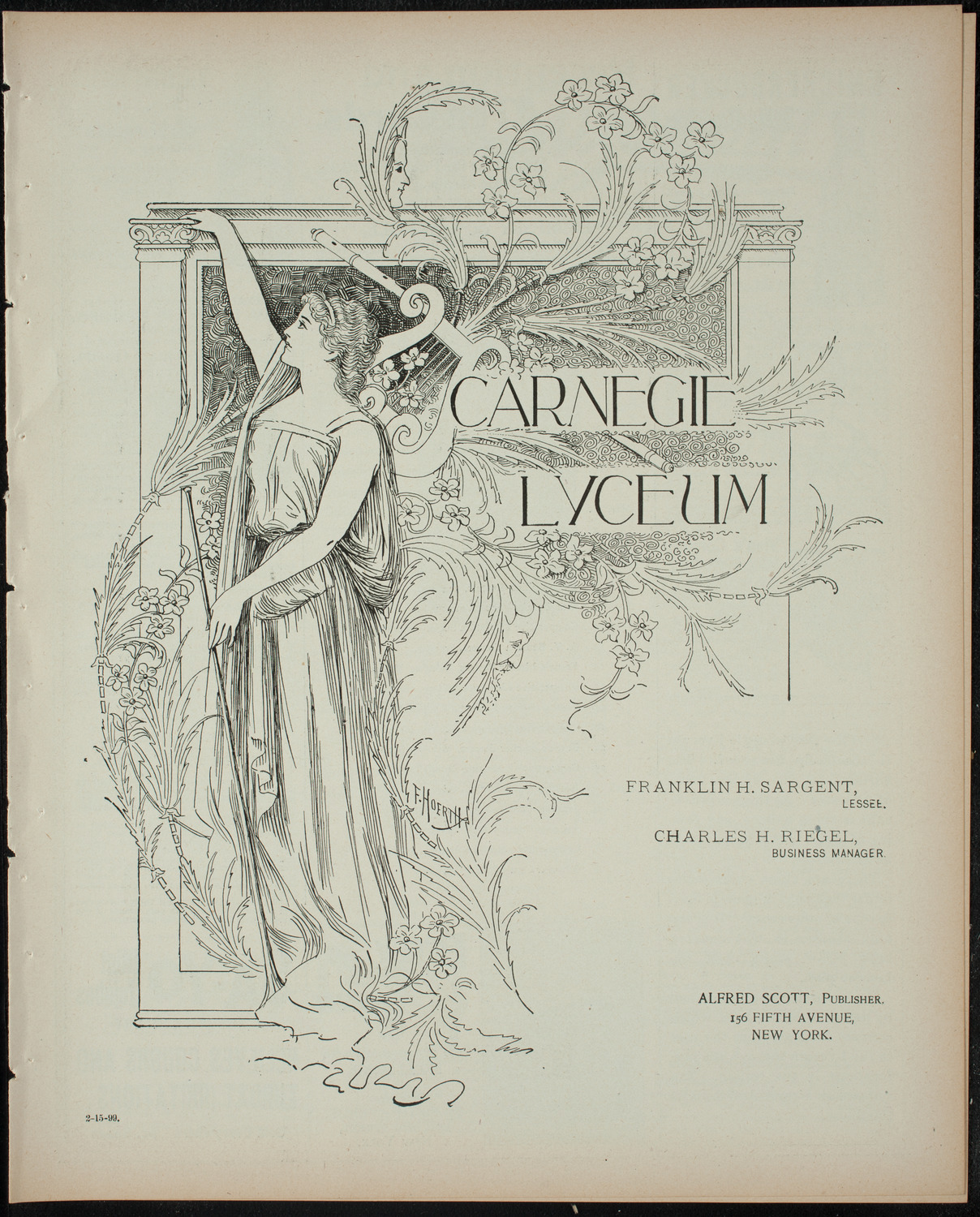 Comparative Literature Society Saturday Morning Conference, February 15, 1899, program page 1