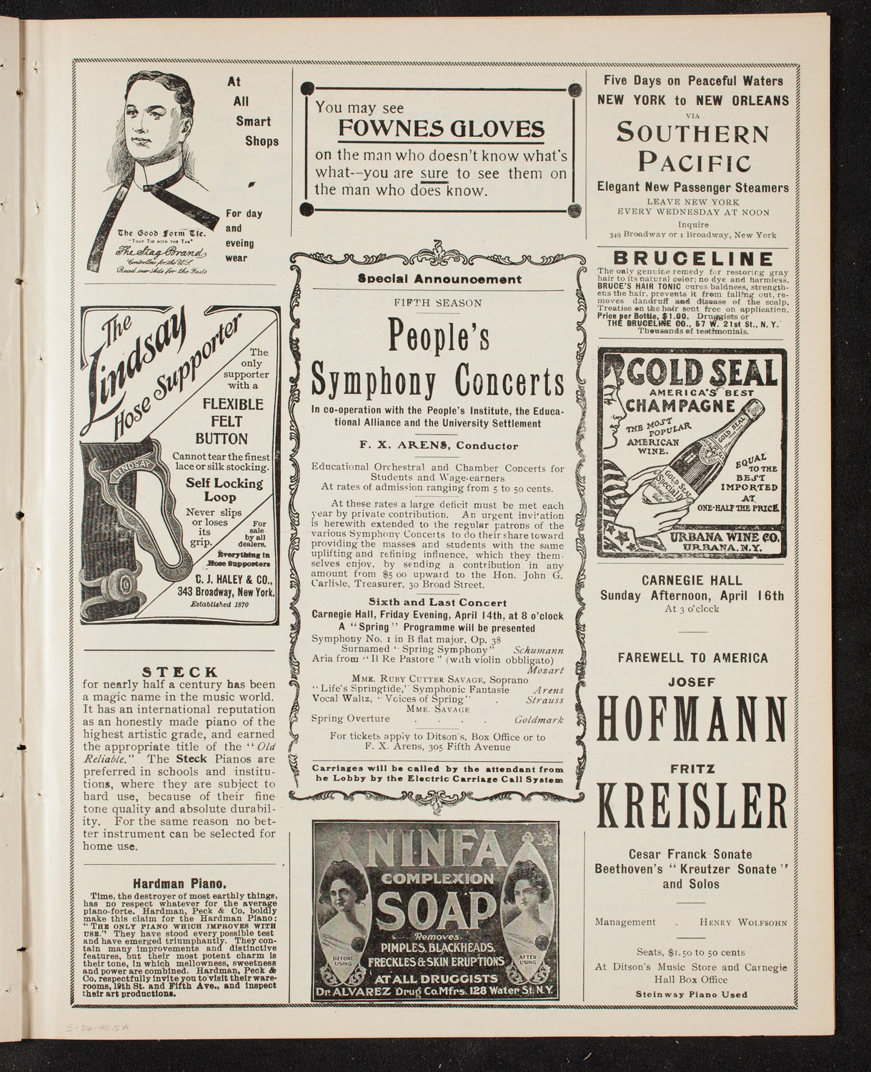 Gunnar Wennerberg Memorial Chorus, March 26, 1905, program page 9