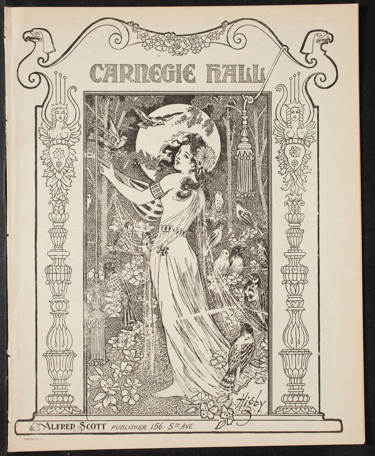 New York Symphony Orchestra: Damrosch Silver Jubilee, March 15, 1910, program page 1
