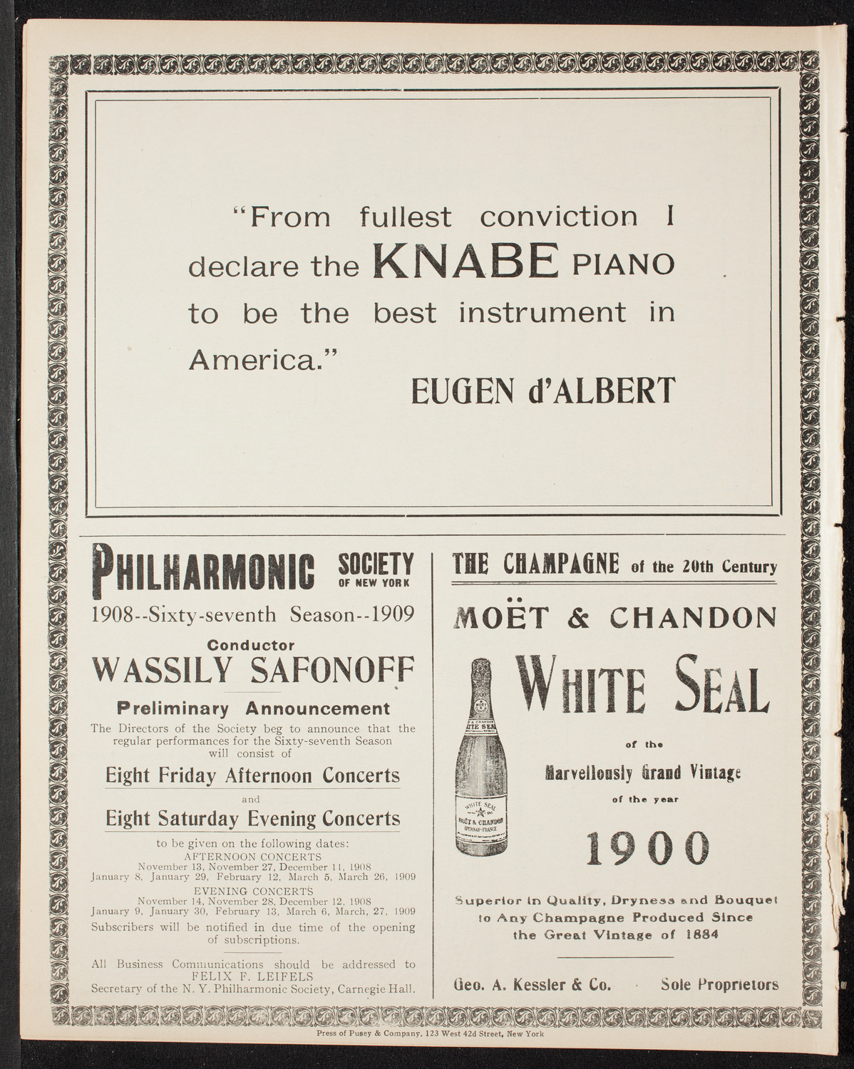 Amicitia Amateur Band, April 26, 1908, program page 12