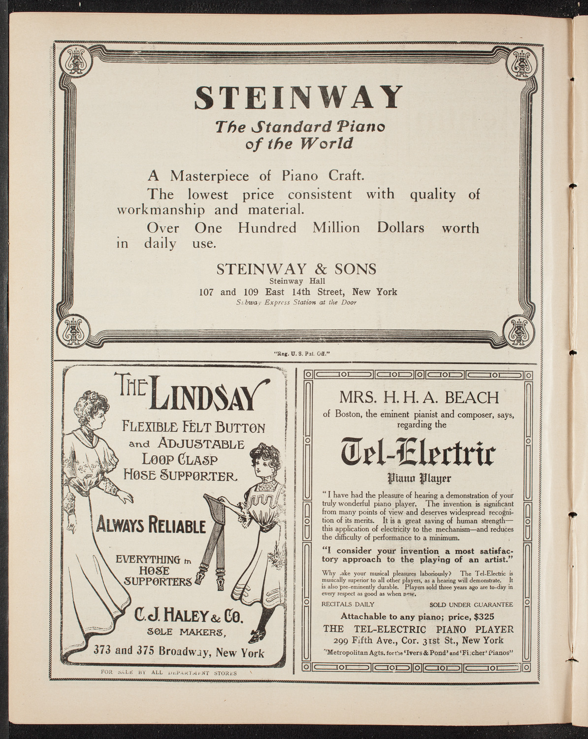 Gustav Mahler and New York Philharmonic, March 31, 1909, program page 4