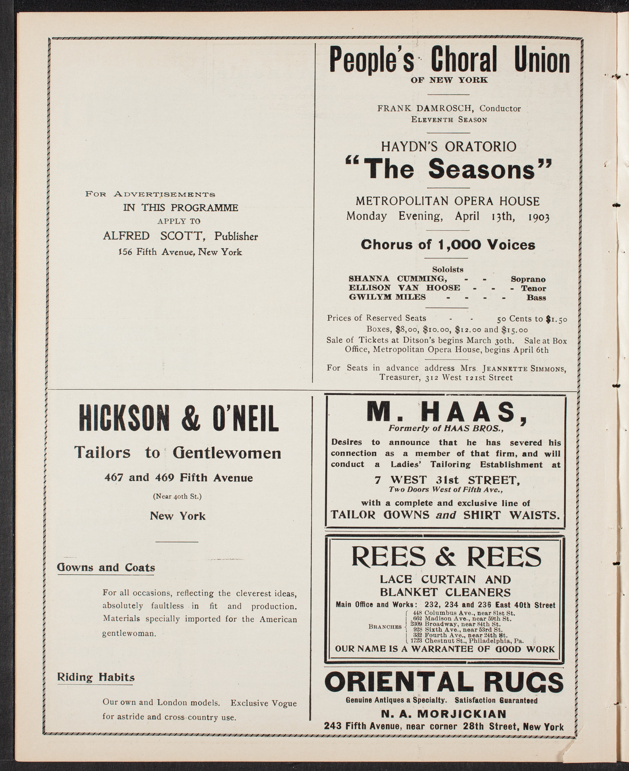 New York Philharmonic, April 4, 1903, program page 8