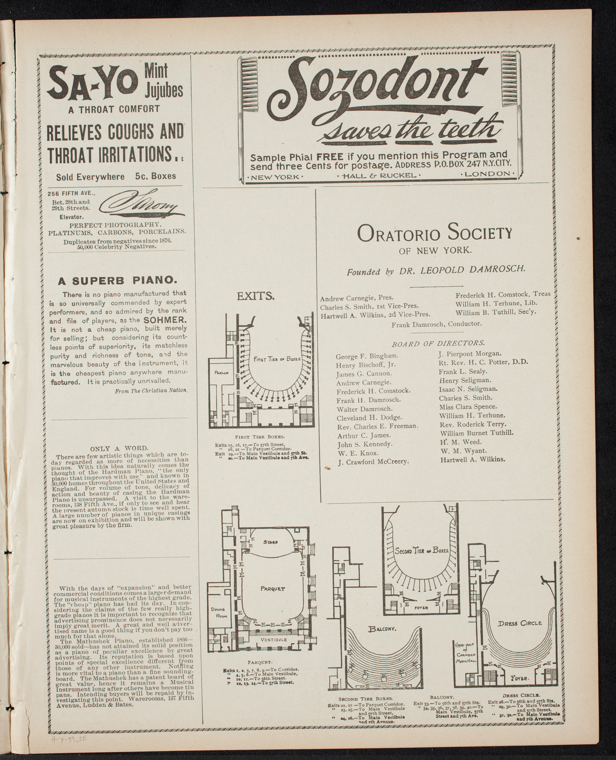 Elmendorf Lecture: The Entire War with Spain in Cuba, April 7, 1899, program page 3