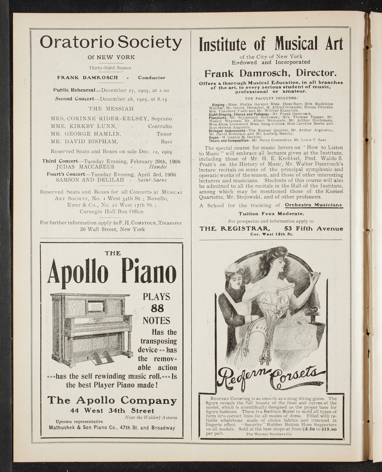 New York Philharmonic, December 15, 1905, program page 2