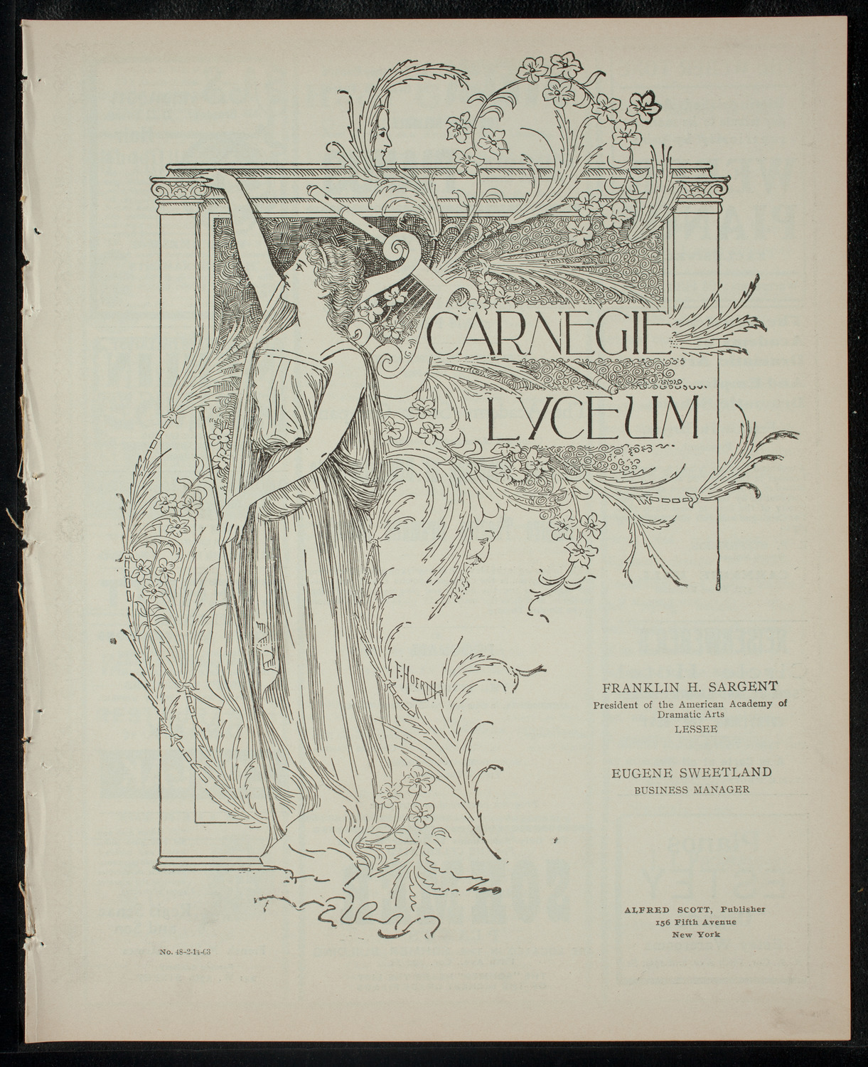 Academy Stock Company of the American Academy of Dramatic Arts/Empire Theatre Dramatic School, February 14, 1903, program page 1