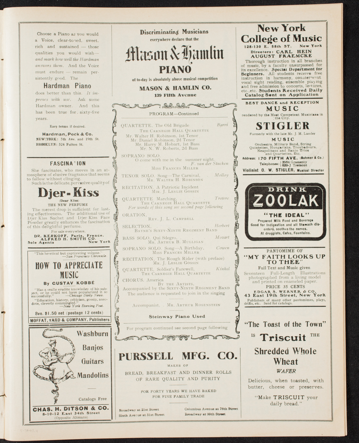 Grand Army of the Republic Memorial Day Exercises, May 30, 1907, program page 7