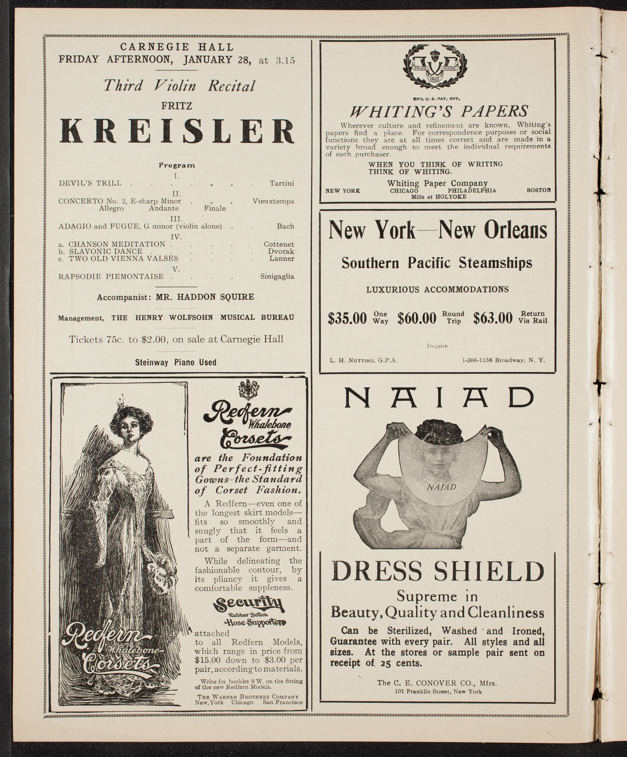 Russian Symphony Society of New York, January 27, 1910, program page 2