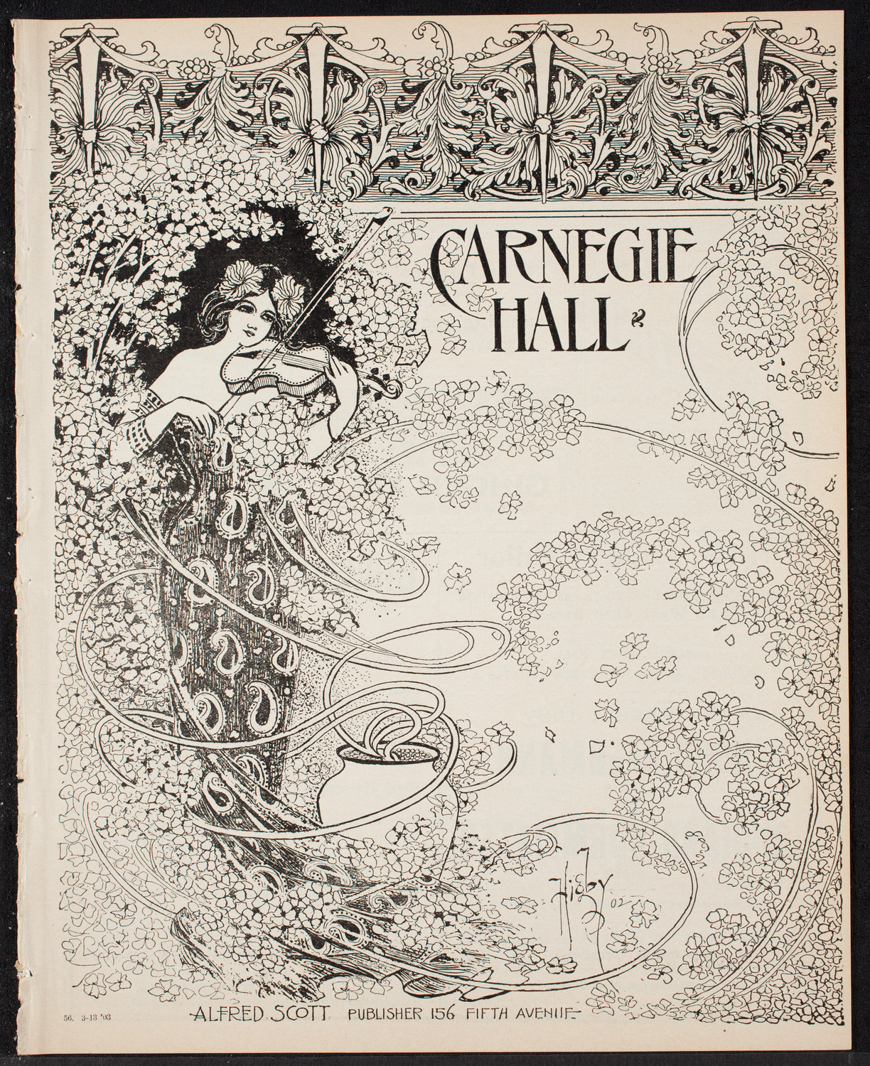 New York Philharmonic, March 13, 1903, program page 1