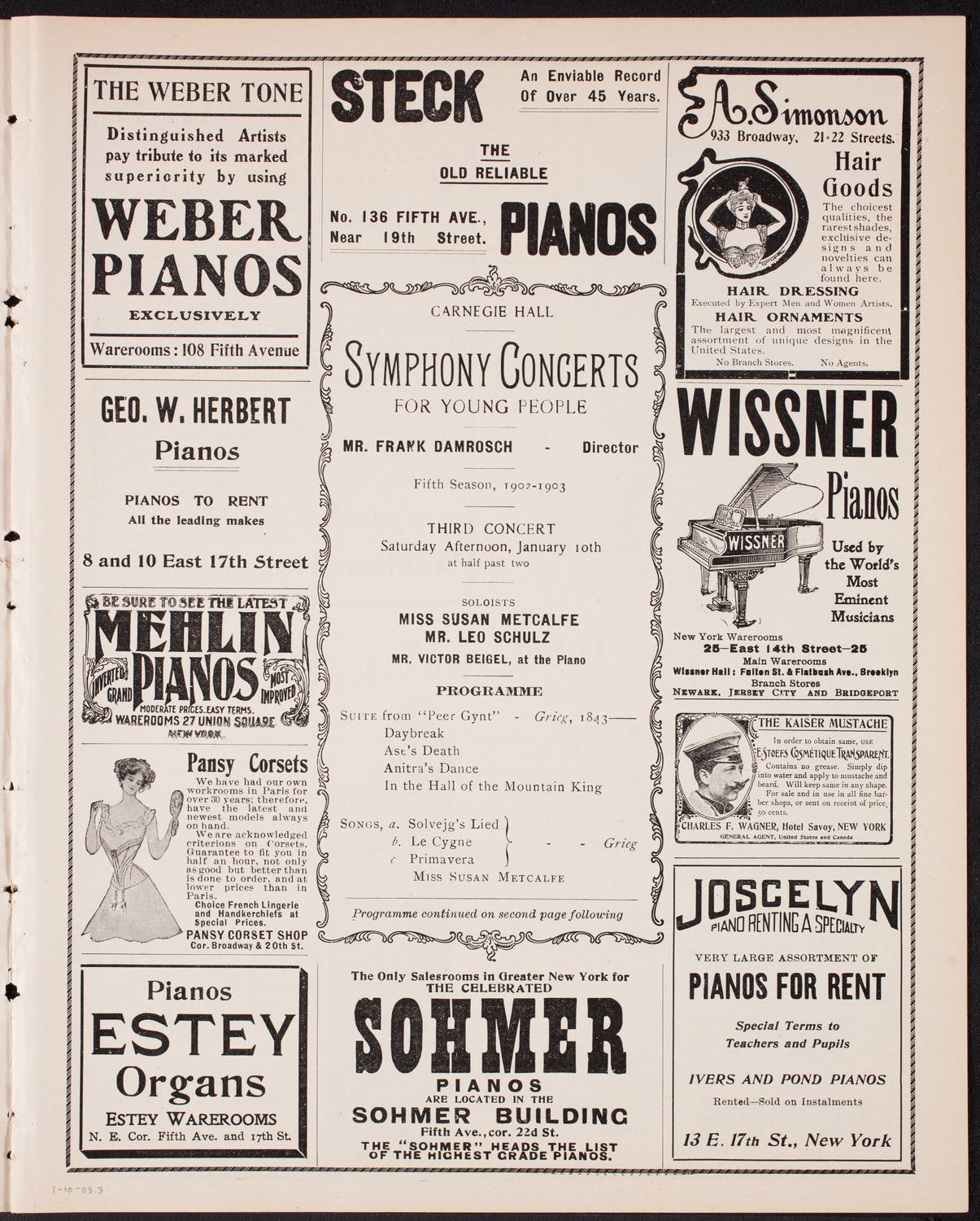 Symphony Concert for Young People, January 10, 1903, program page 5