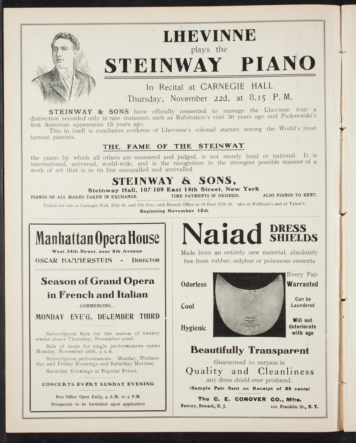 New York Philharmonic, November 16, 1906, program page 4