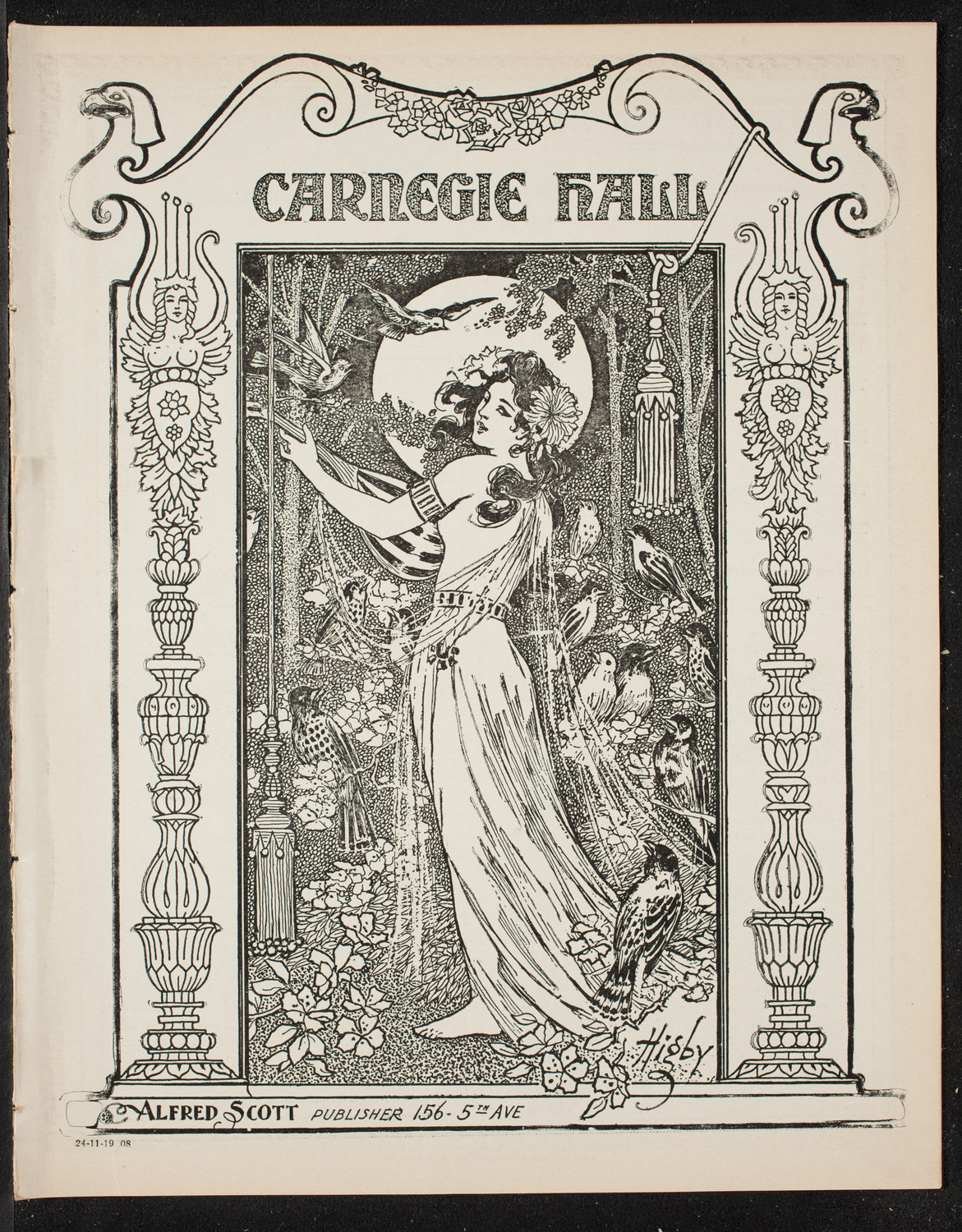 Volpe Symphony Society of New York, November 19, 1908, program page 1