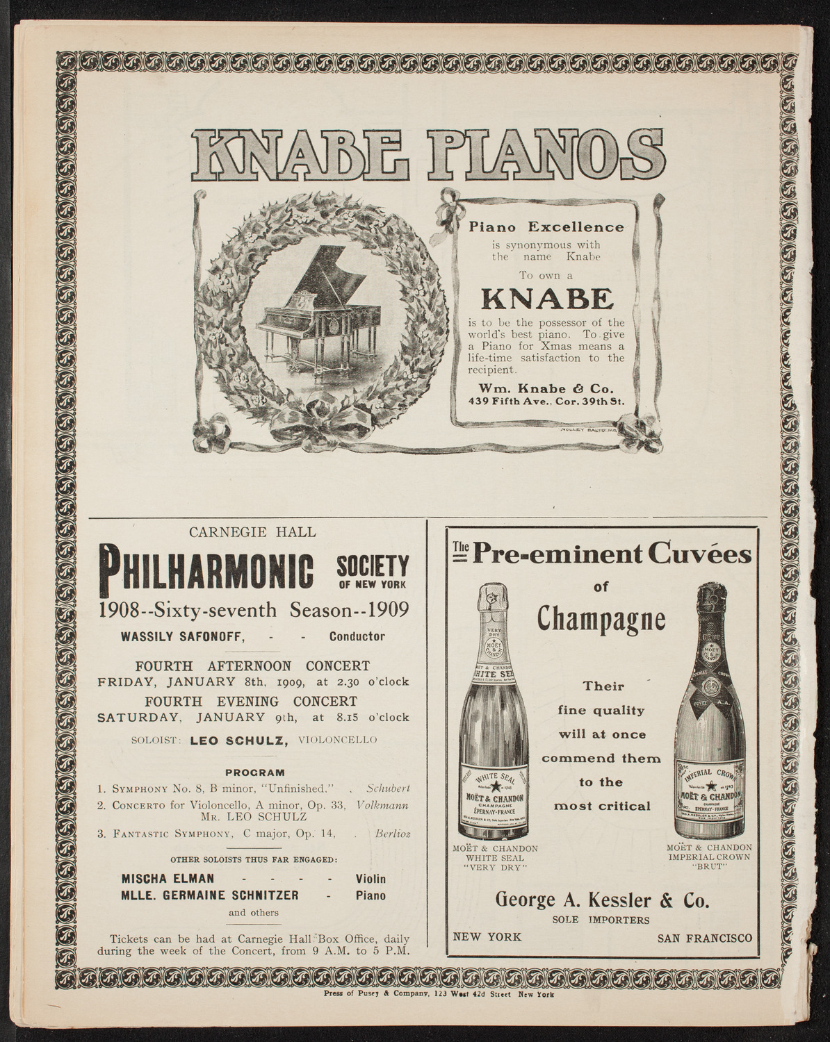 Oratorio Society of New York, December 29, 1908, program page 14