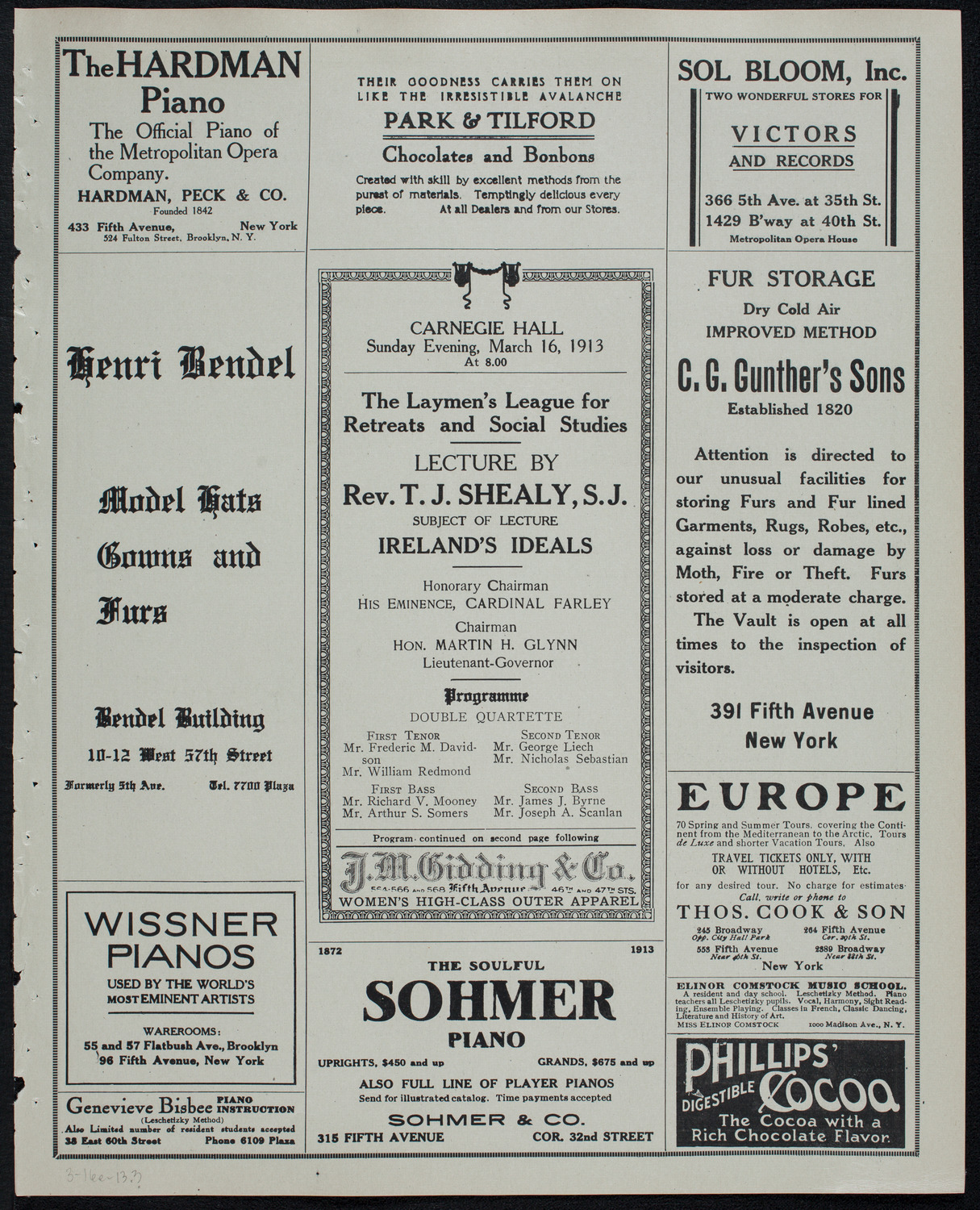 Lecture by Rev. T.J. Shealy, S.J., March 16, 1913, program page 5